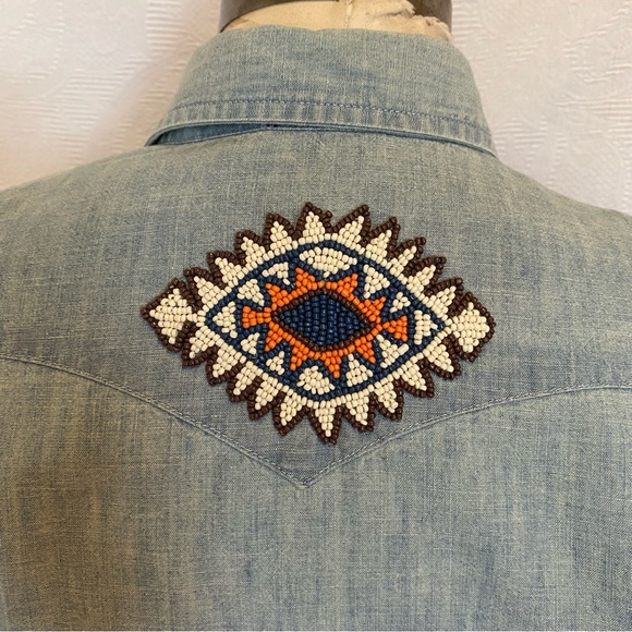 Polo RL L hand beaded snap button denim shirt - Picture 9 of 9